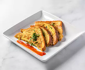 Golden French toast with syrup